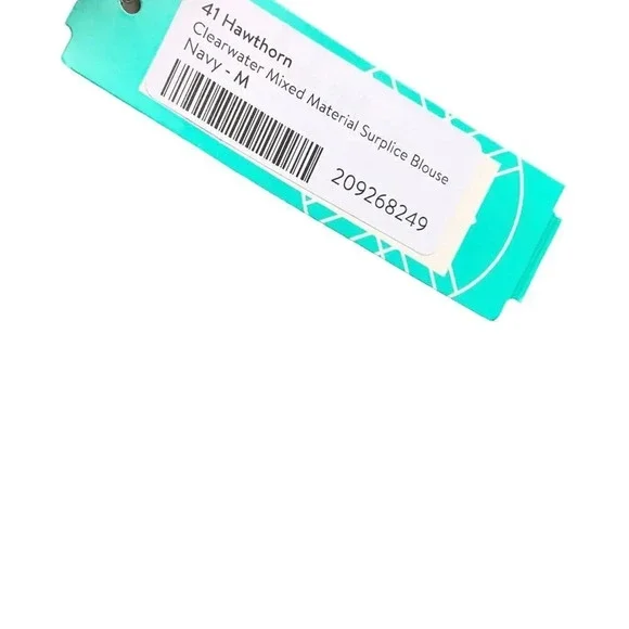 NEW 41 Hawthorn Women Medium Blue Floral Clearwater Surplice Blouse - Picture 5 of 6